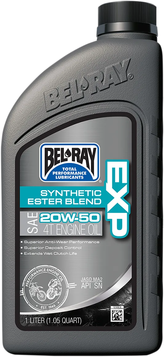 Bel-Ray EXP 20W-50 synthetic motorcycle engine oil, 1 L bottle