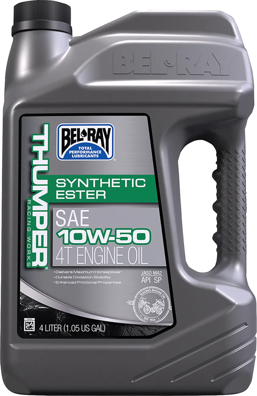 Bel-Ray Thumper Racing 10W-50 synthetic motorcycle engine oil