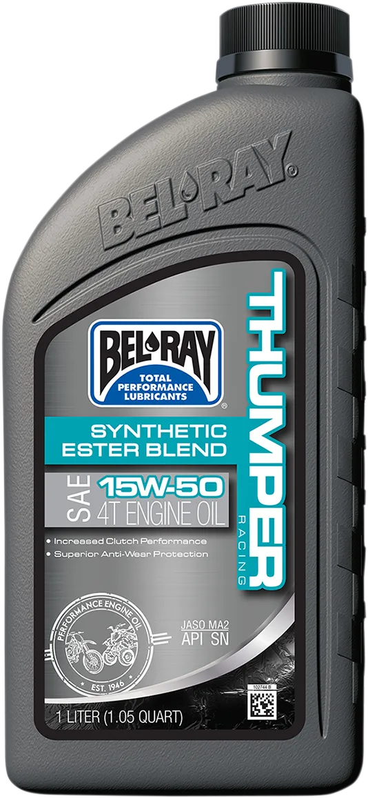 Bel-Ray Thumper Racing 15W-50 semi-synthetic motorcycle engine oil