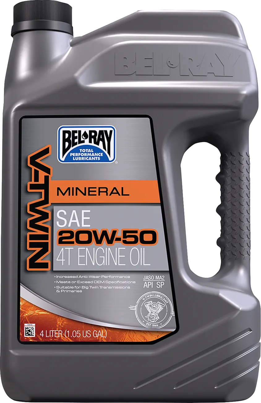 Bel-Ray V-Twin 20W-50 motorcycle engine oil, 4 L bottle