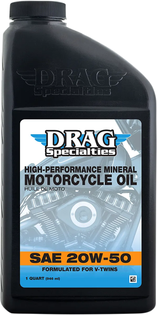 Drag Specialties Motor Oil 20W-50 motorcycle engine oil, 1 qt bottle