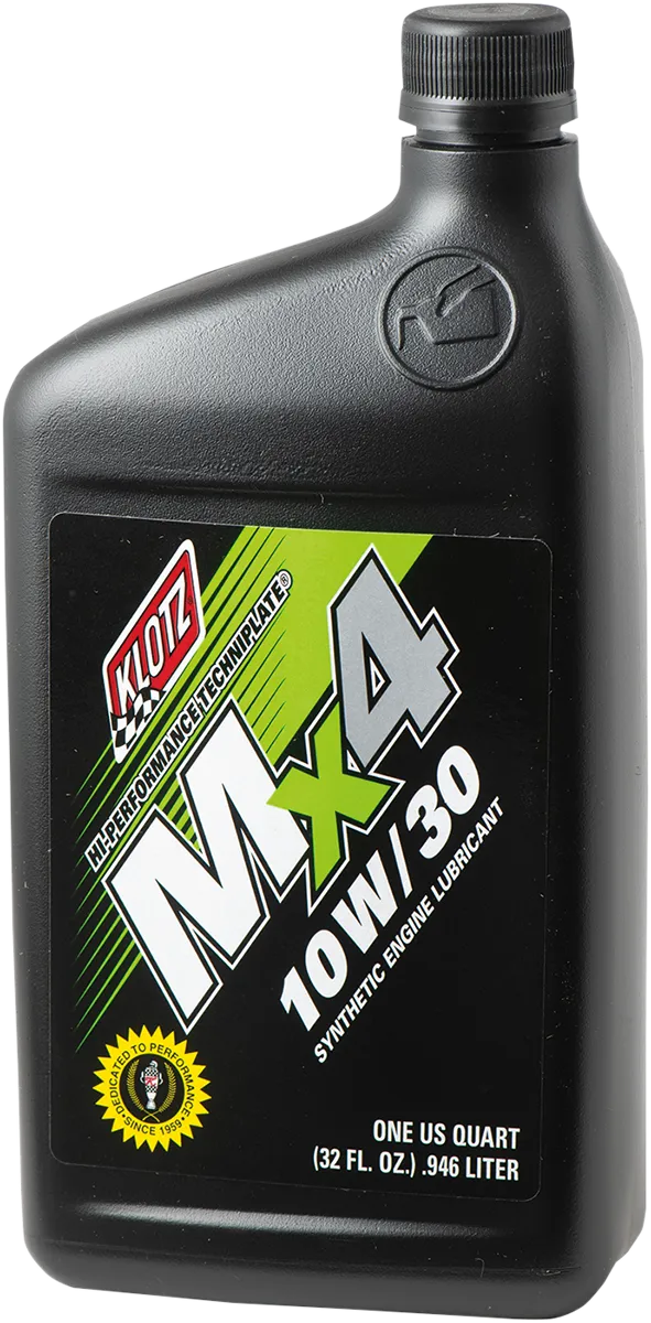 Klotz MX4 10W-30 motorcycle engine oil, 1 qt bottle