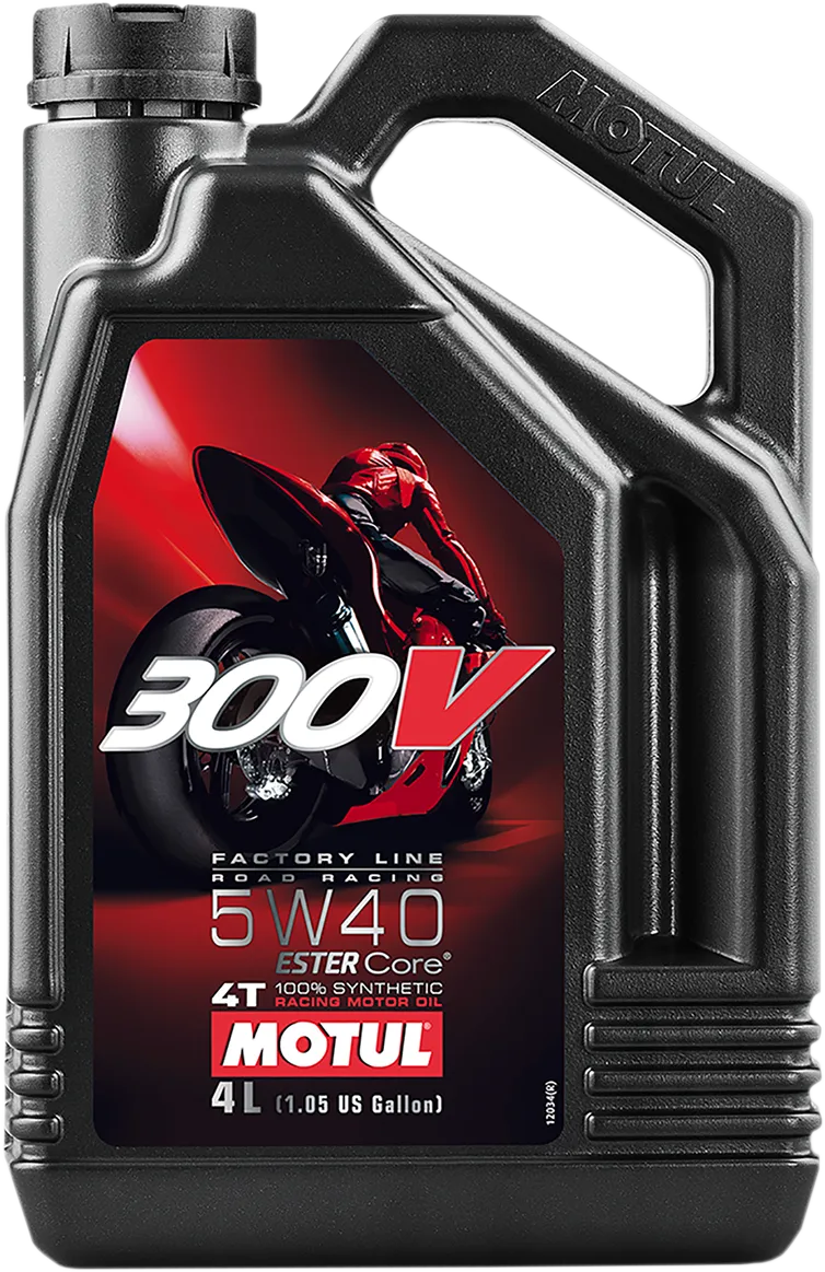 Motul 300V 5W-40 motorcycle engine oil, 4 L bottle
