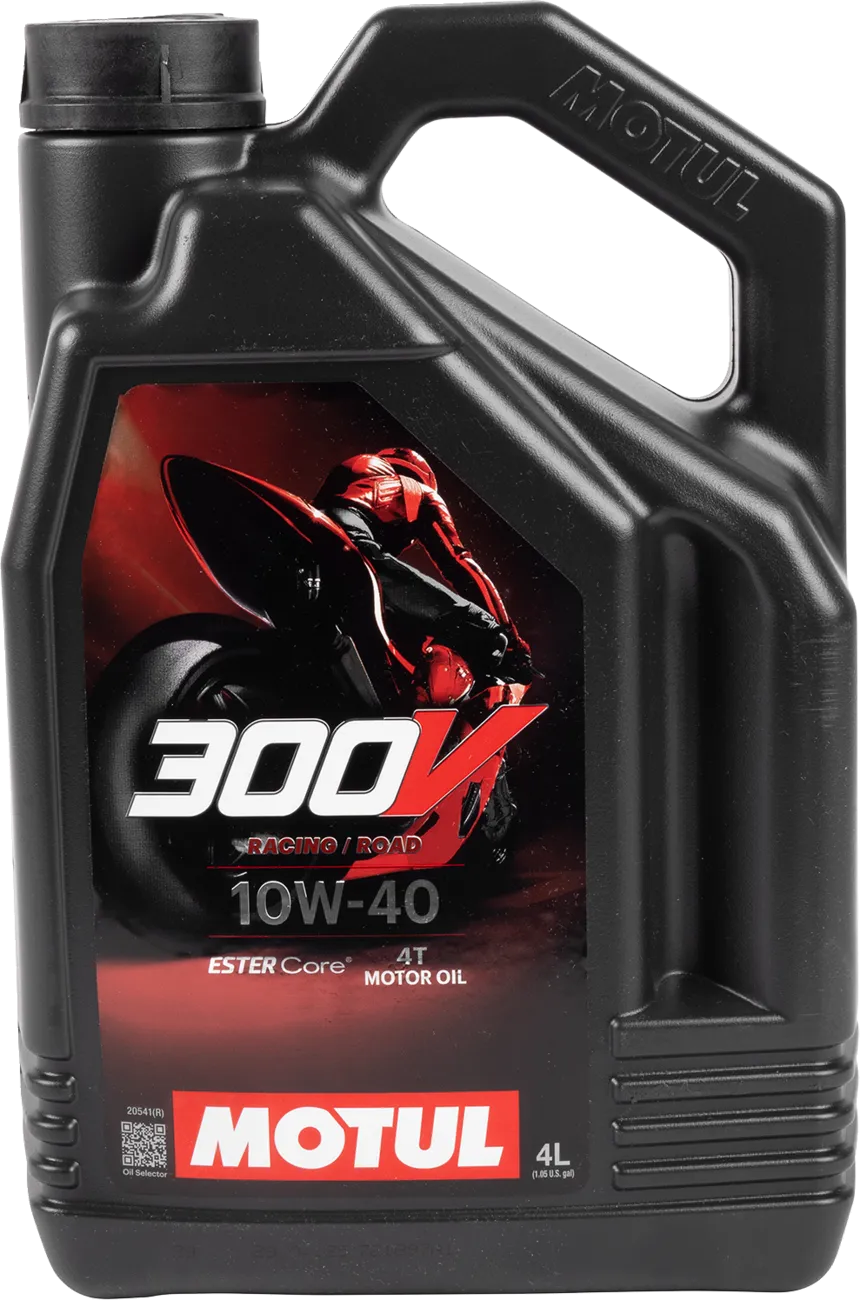 Motul 300V 10W-40 motorcycle engine oil, 4 L bottle