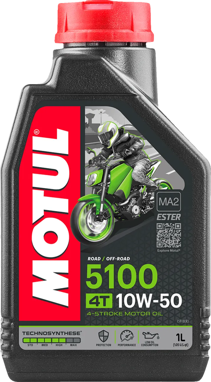 Motul 5100 10W-50 semi-synthetic motorcycle engine oil, 1 L bottle