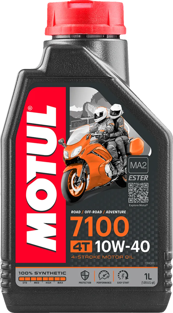 Motul 7100 10W-40 synthetic motorcycle engine oil, 1 L bottle