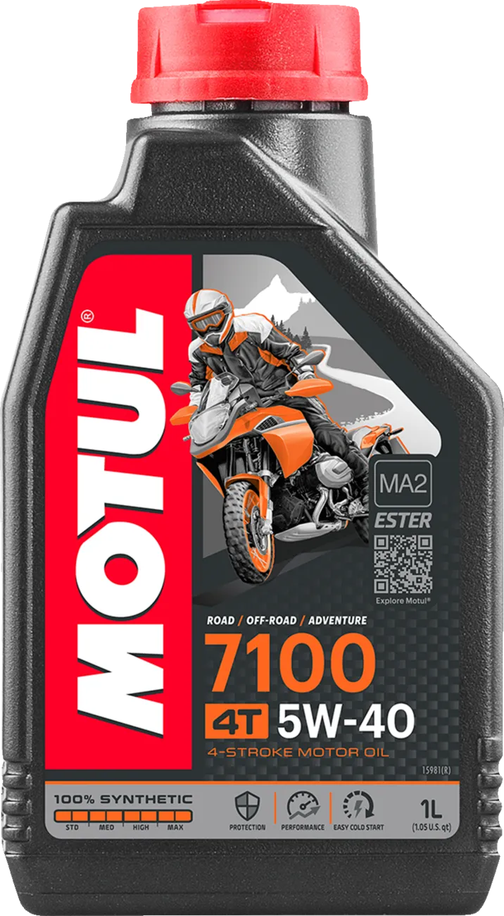 Motul 7100 5W-40 synthetic motorcycle engine oil, 1 L bottle