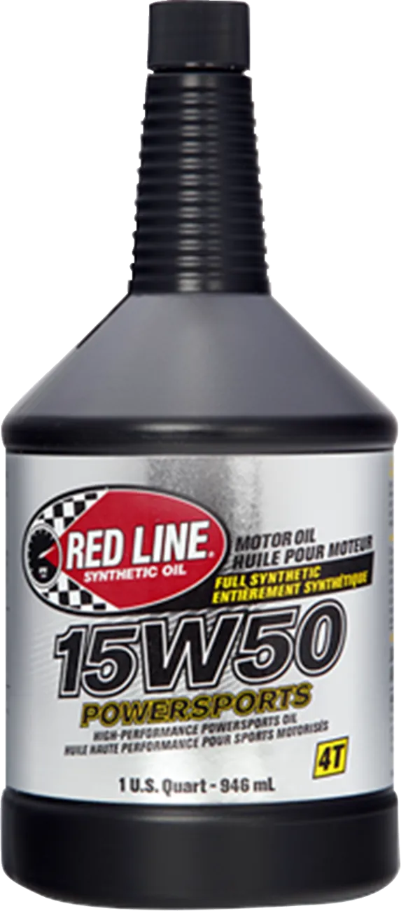 Red Line Powersports 15W-50 motorcycle engine oil, 1 qt bottle