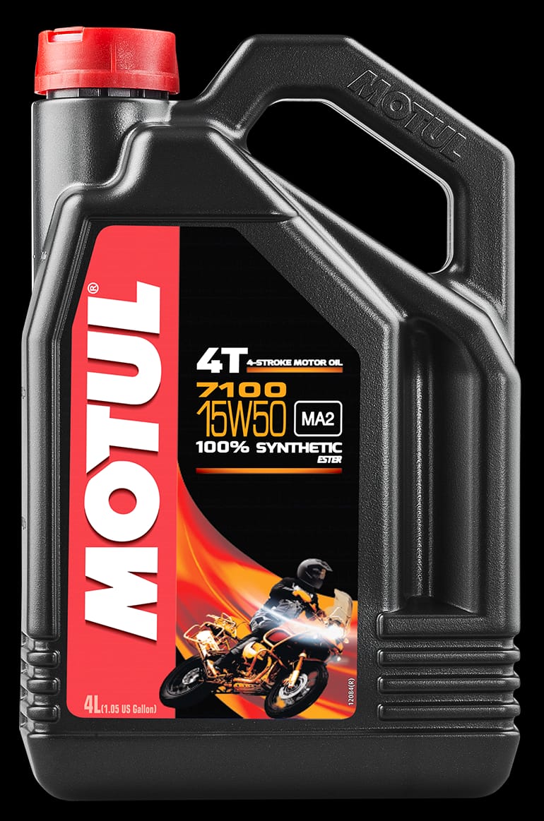 Motul 7100 15W-50 motorcycle engine oil, 4 L bottle