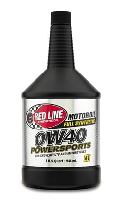 Red Line Powersports 0W-40 motorcycle engine oil, 1 qt bottle