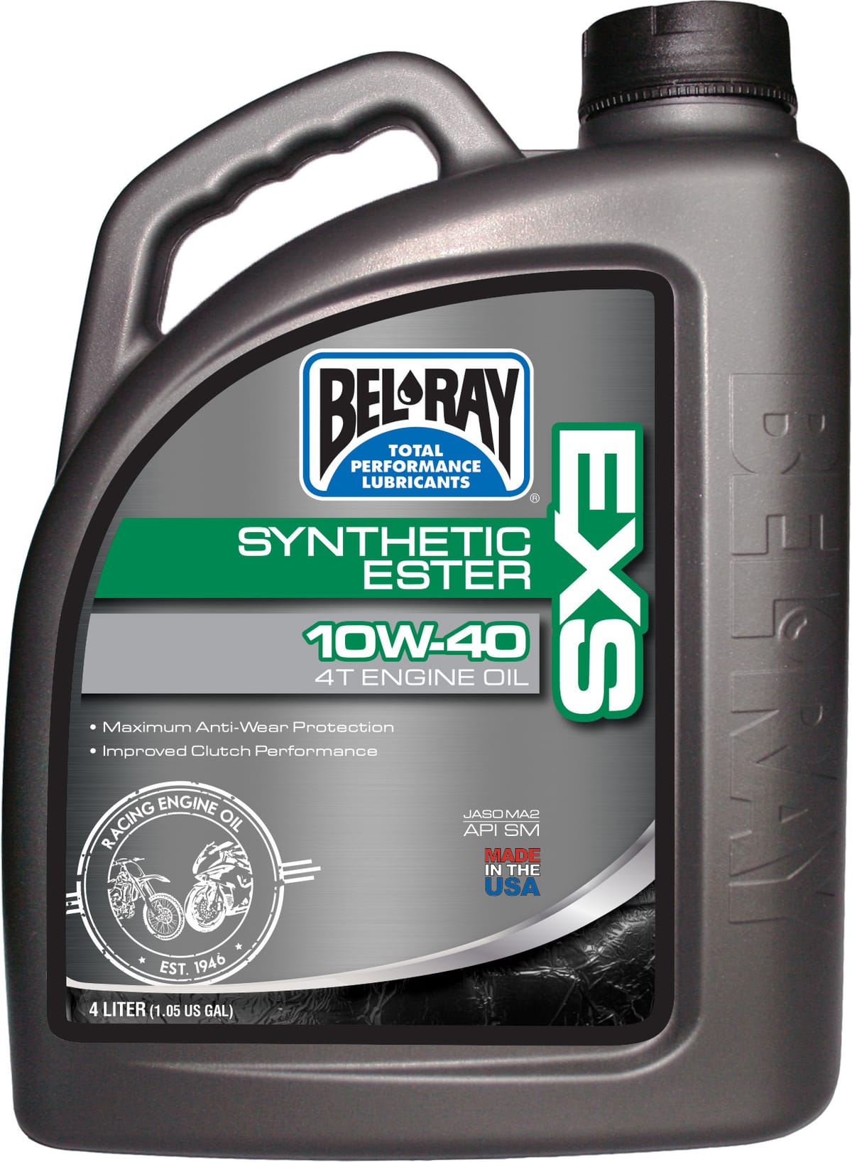 Bel-Ray EXS Synthetic 10W-40 synthetic motorcycle engine oil, 4 L bottle