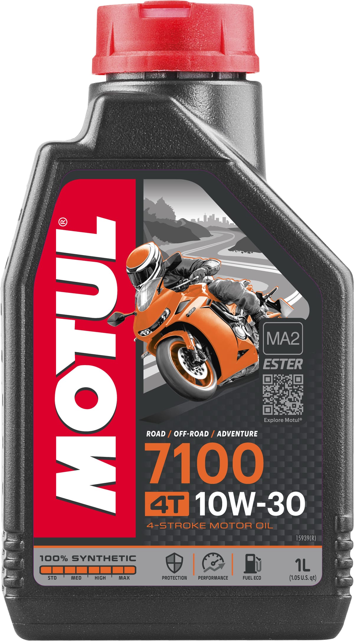Motul 7100 10W-30 motorcycle engine oil, 1 L bottle