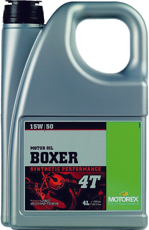 Motorex Boxer 4T 15W-50 motorcycle engine oil, 4 L bottle