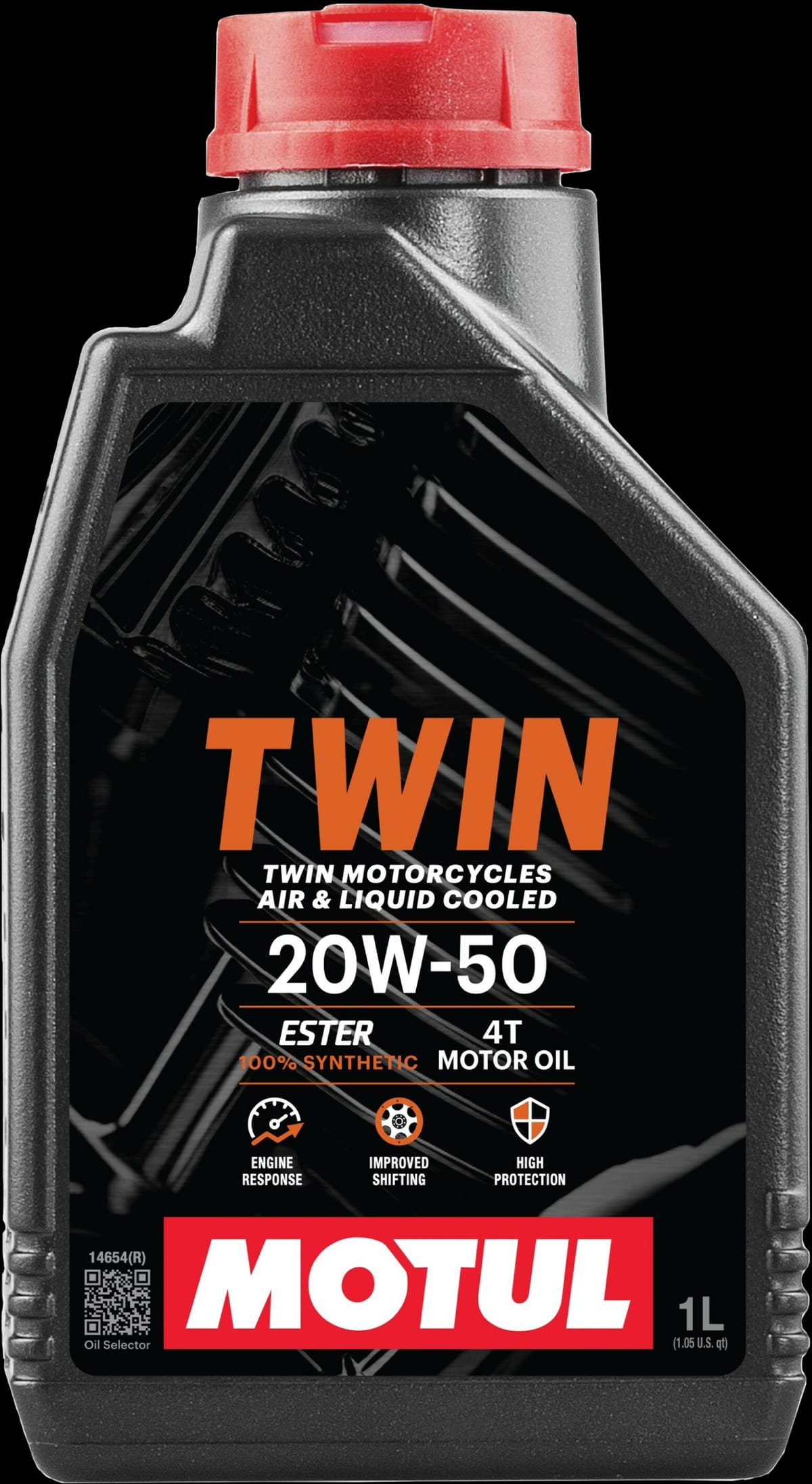 Motul V-Twin 20W-50 synthetic motorcycle engine oil, 1 L bottle
