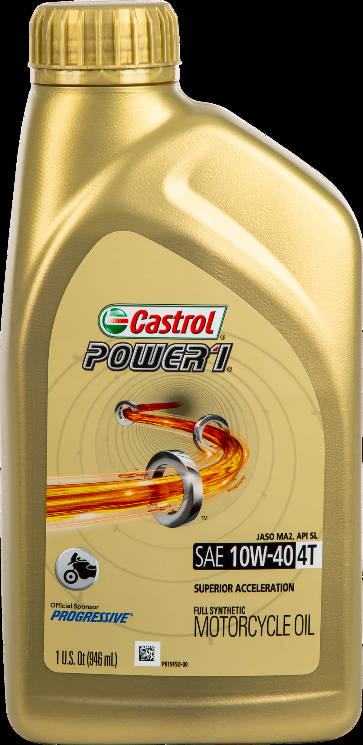 Castrol Power 1 4T 10W-40 motorcycle engine oil, 1 qt bottle
