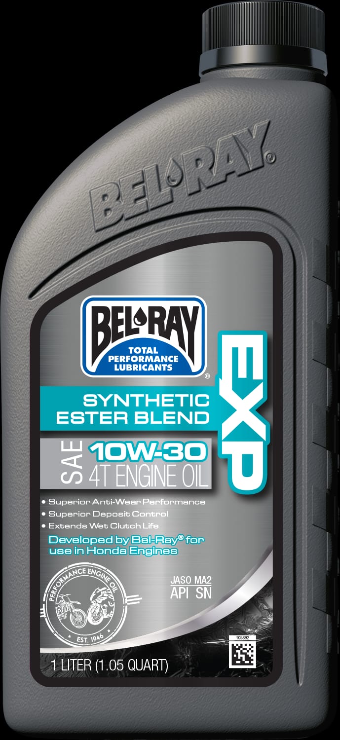 Bel-Ray EXP 10W-30 semi-synthetic motorcycle engine oil, 1 L bottle