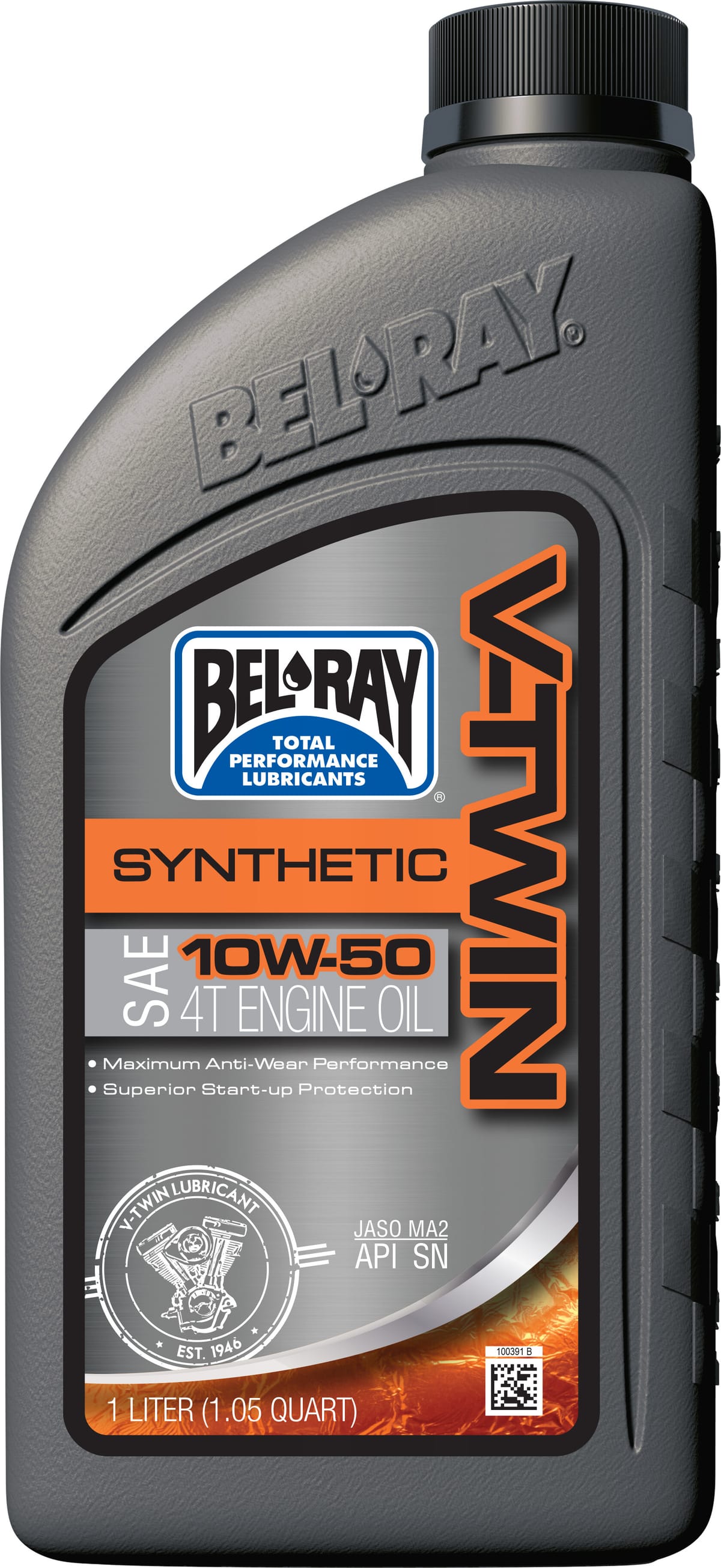 Bel-Ray V-Twin 10W-50 synthetic motorcycle engine oil, 1 L bottle
