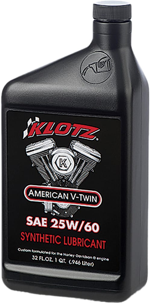 Klotz V-Twin Synthetic 25W-60 synthetic motorcycle engine oil, 1 qt bottle