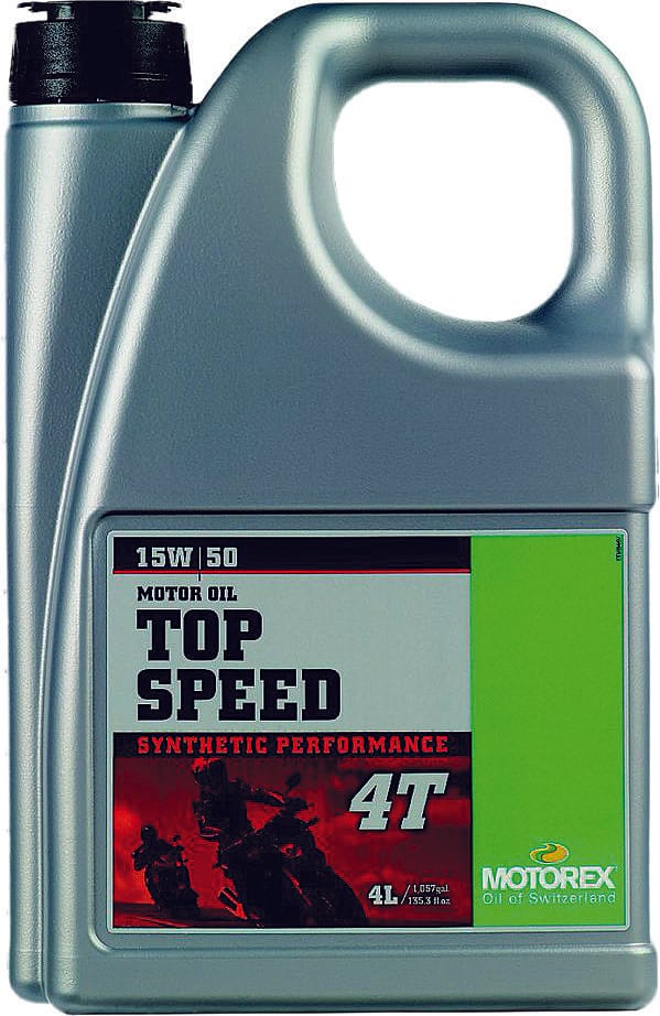 Motorex Top Speed 4T 15W-50 synthetic motorcycle engine oil